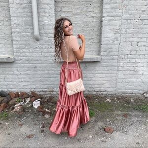 Free People Satin Maxi Skirt